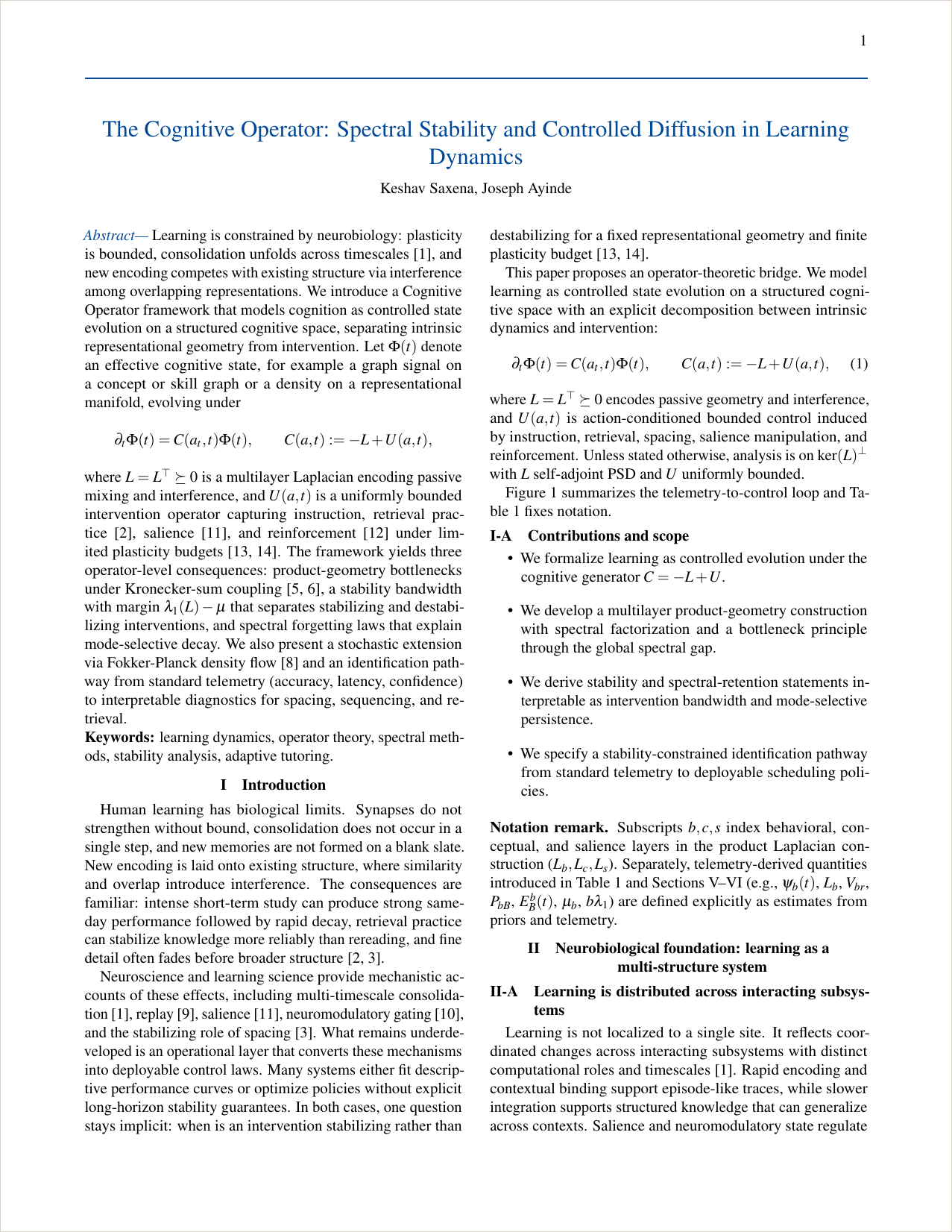 the cognitive operator, page 1