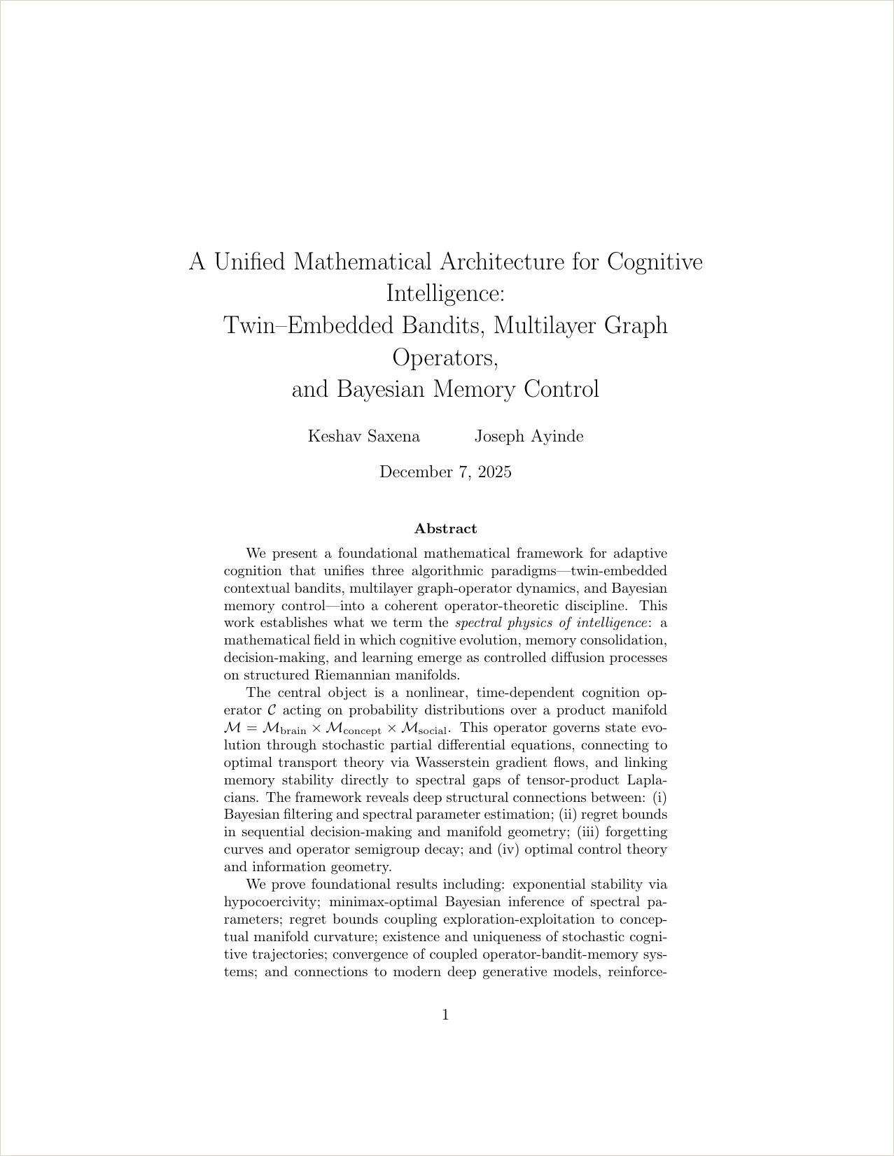 unified architecture, page 1